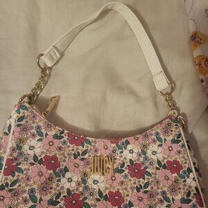 Juicy Couture White and Pink Flower Shoulder Bag